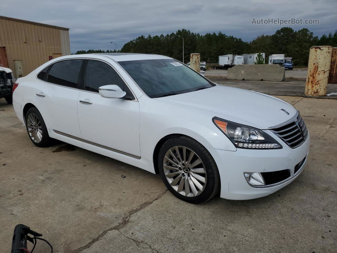 2014 Hyundai Equus Signature White vin: KMHGH4JHXEU090546