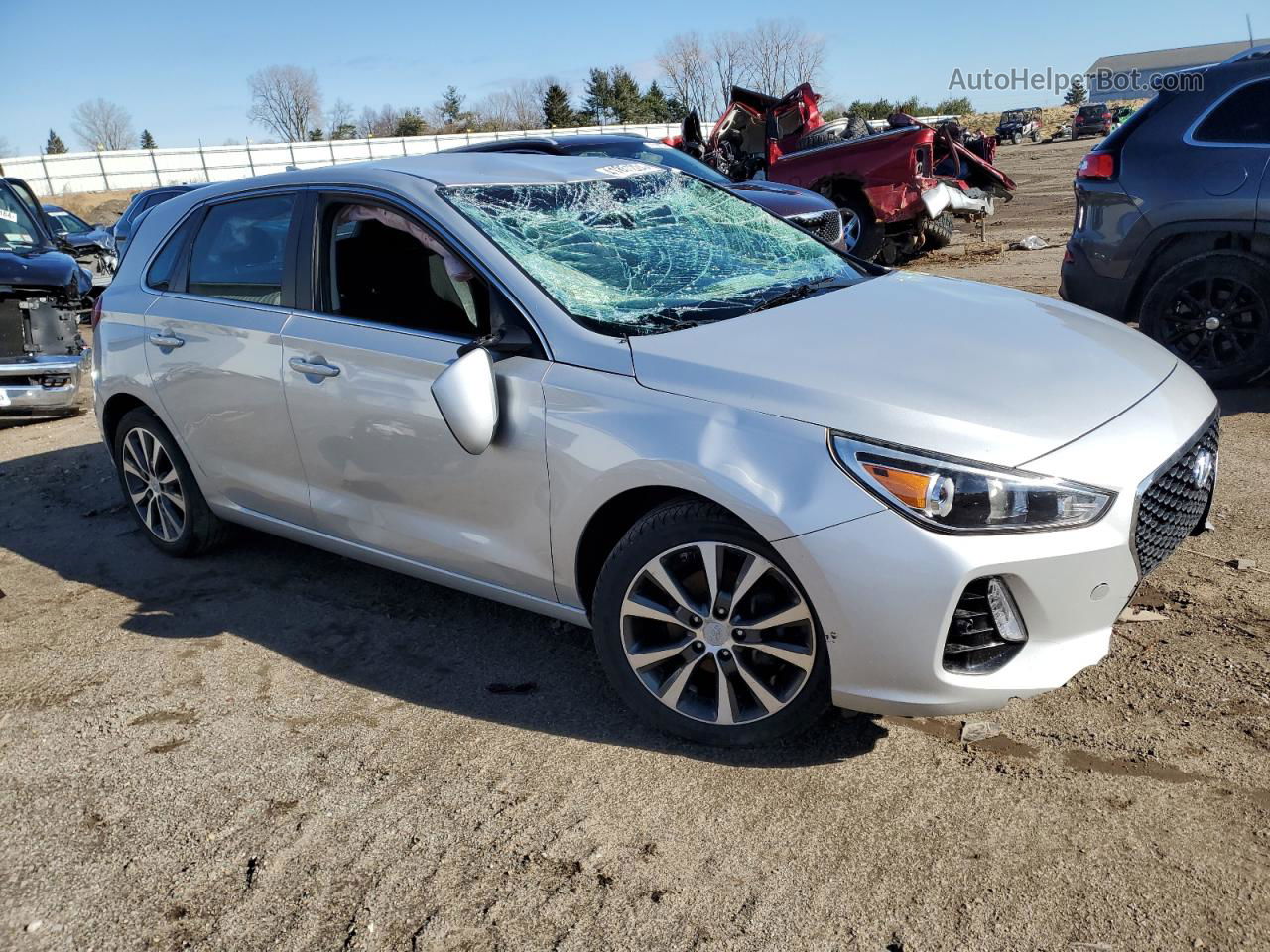 2019 Hyundai Elantra Gt  Silver vin: KMHH35LE1KU090149