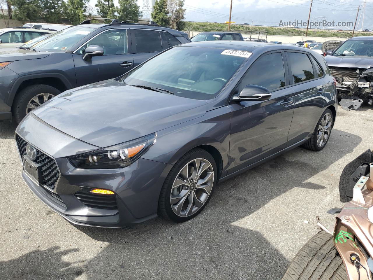 2019 Hyundai Elantra Gt N Line Gray vin: KMHH55LC2KU101717