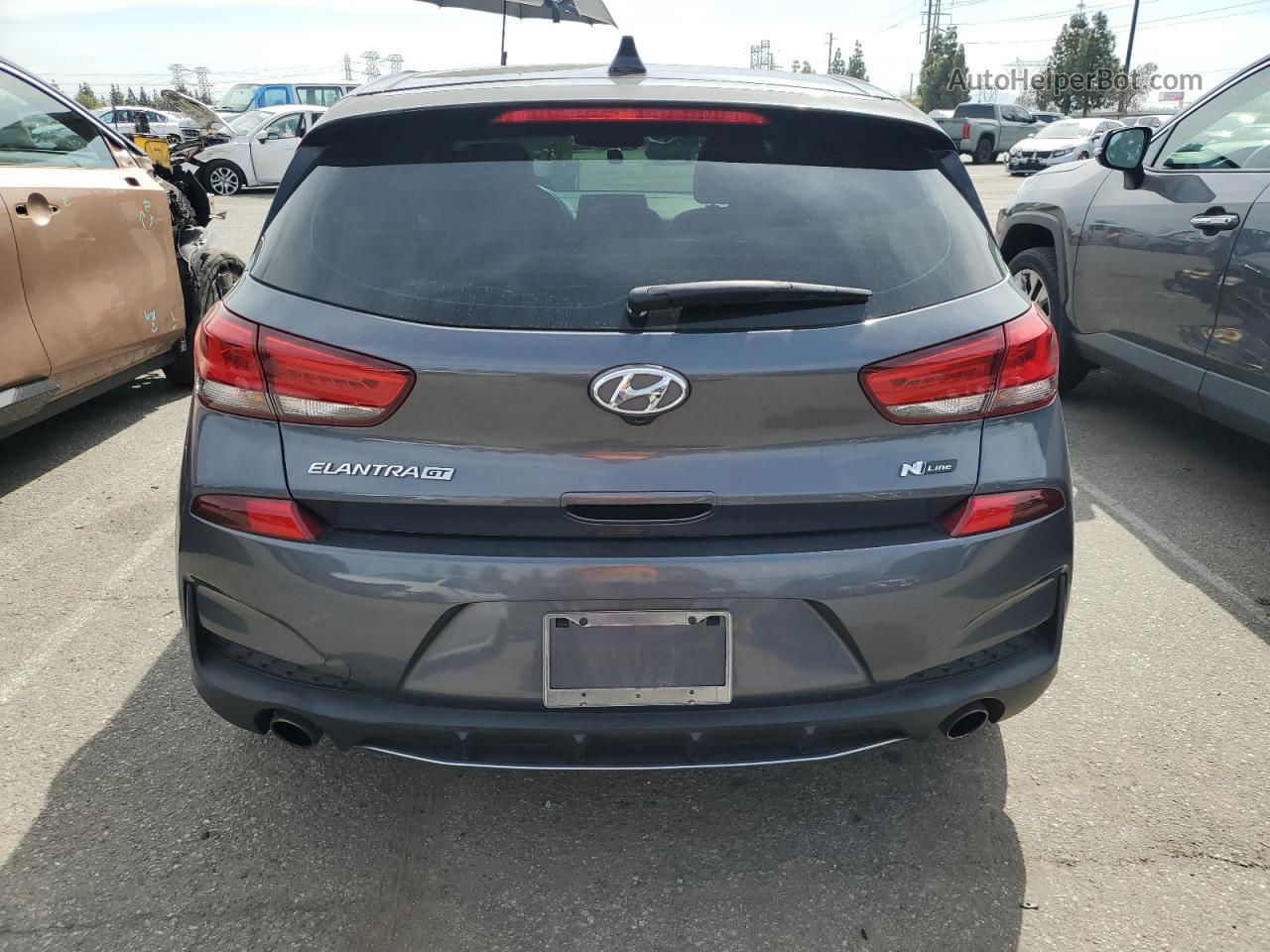 2019 Hyundai Elantra Gt N Line Gray vin: KMHH55LC2KU101717