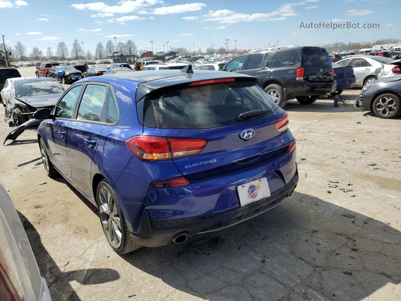 2019 Hyundai Elantra Gt N Line Синий vin: KMHH55LC3KU097614