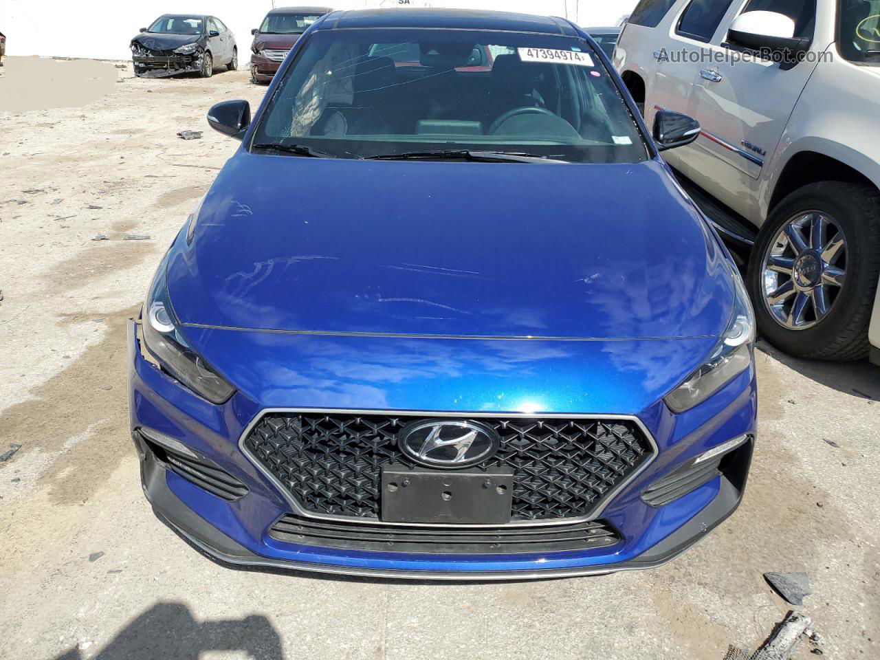 2019 Hyundai Elantra Gt N Line Синий vin: KMHH55LC3KU097614