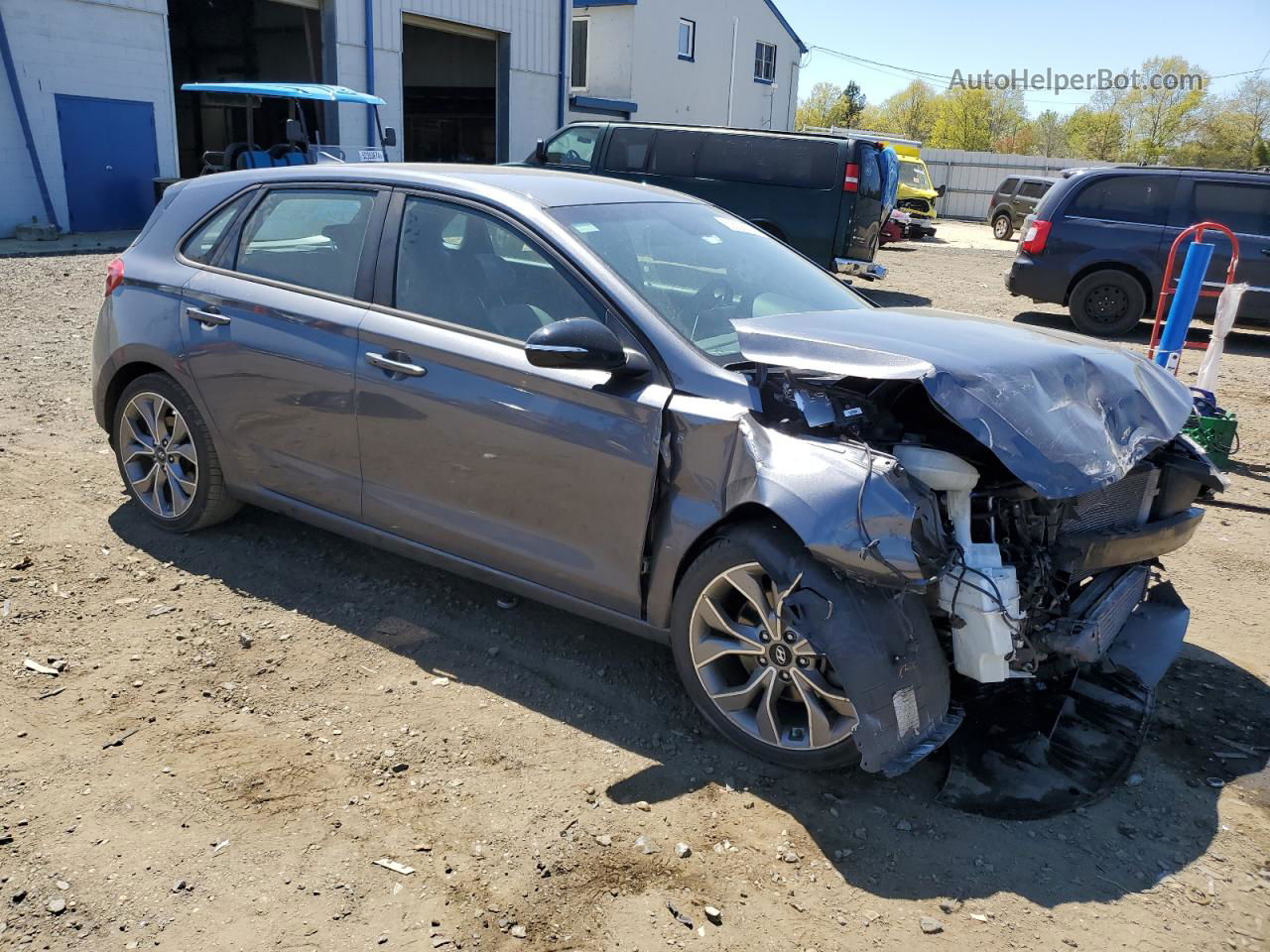 2019 Hyundai Elantra Gt N Line Gray vin: KMHH55LC7KU102412