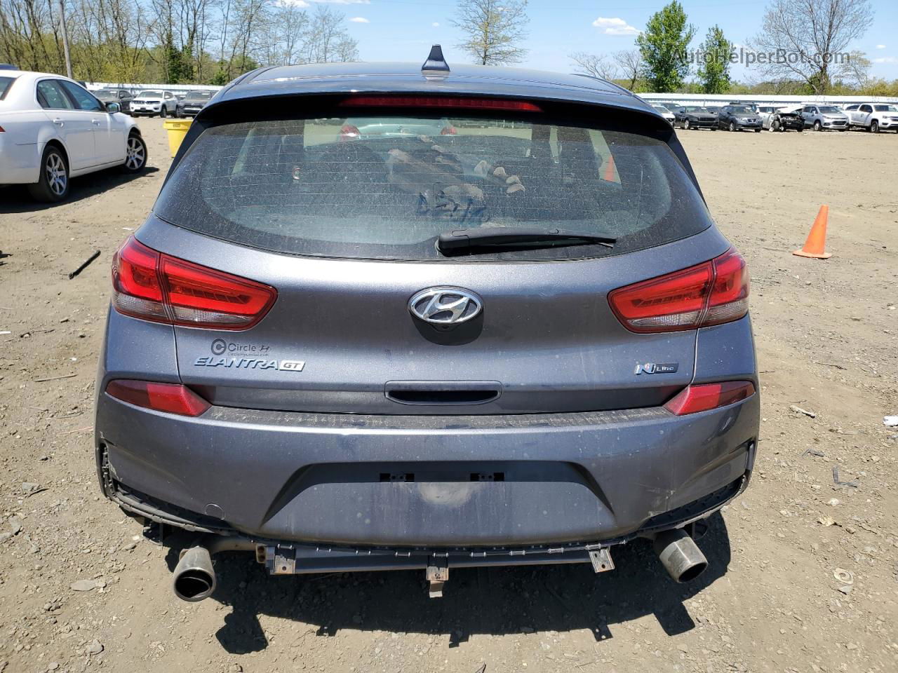 2019 Hyundai Elantra Gt N Line Gray vin: KMHH55LC7KU102412