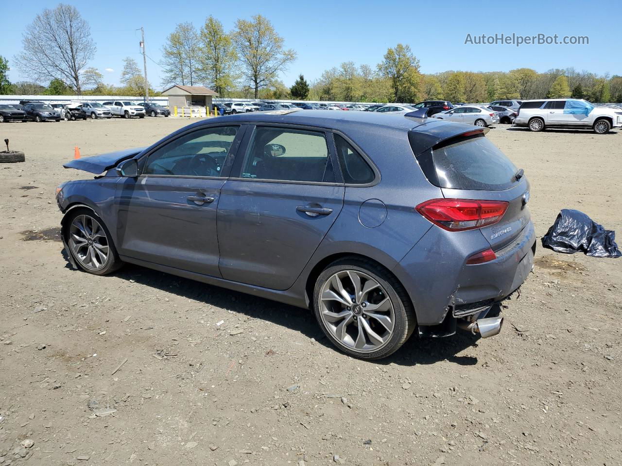 2019 Hyundai Elantra Gt N Line Gray vin: KMHH55LC7KU102412