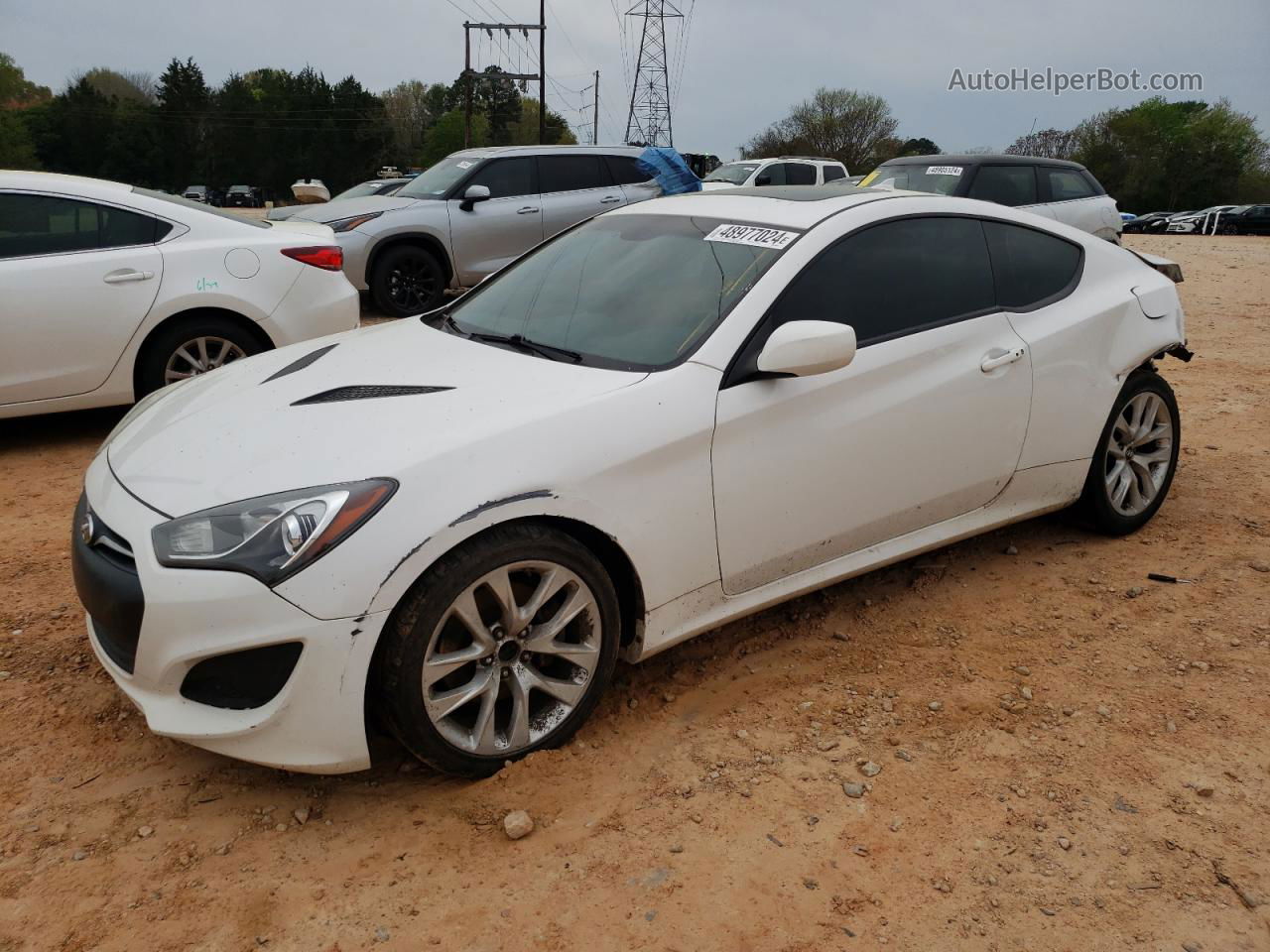 2013 Hyundai Genesis Coupe 2.0t White vin: KMHHT6KD0DU086434