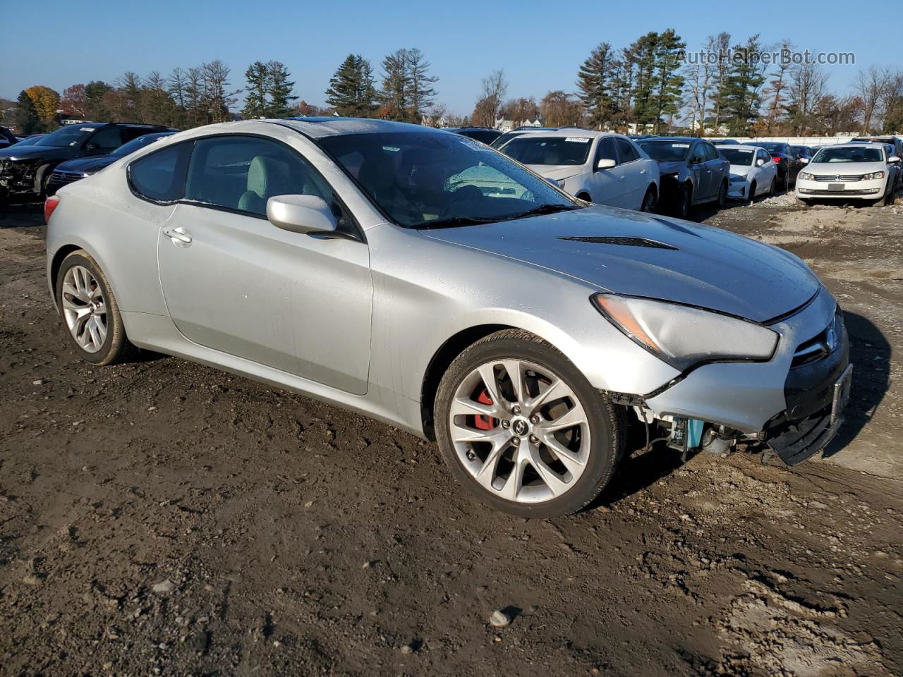 2013 Hyundai Genesis Coupe 2.0t Silver vin: KMHHT6KD1DU093232