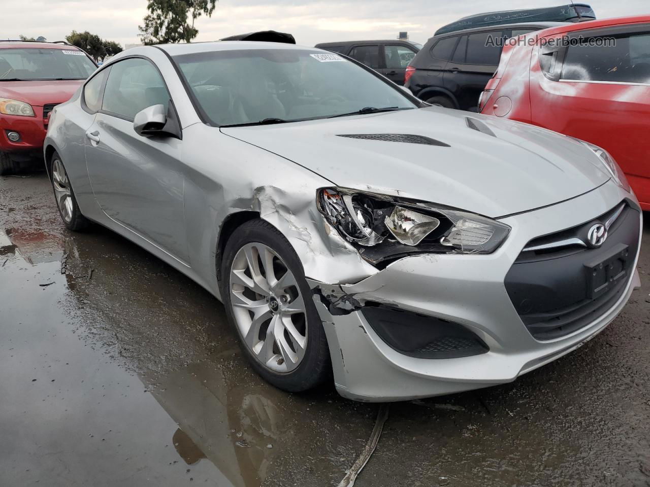 2013 Hyundai Genesis Coupe 2.0t Silver vin: KMHHT6KD2DU106411