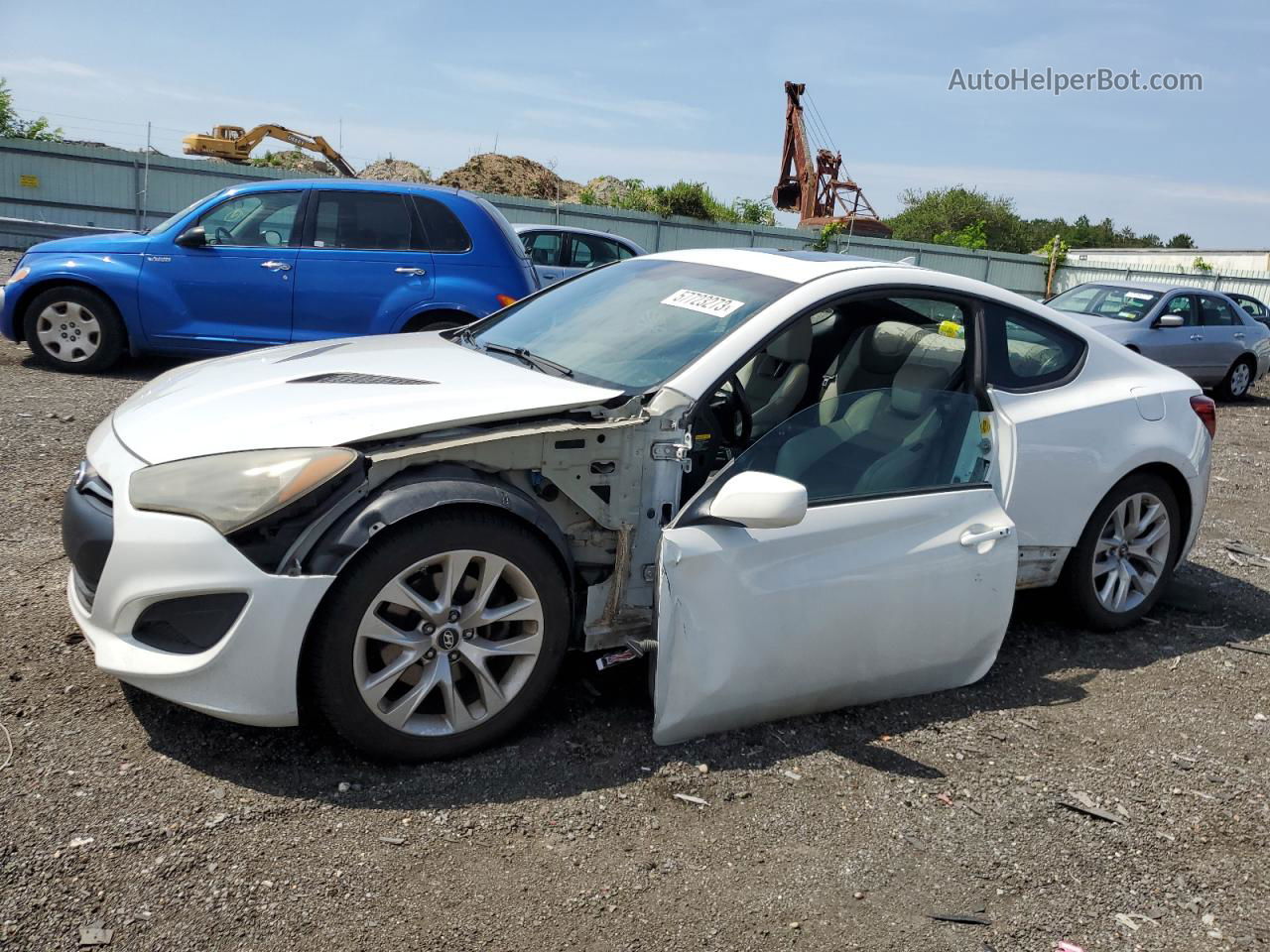 2013 Hyundai Genesis Coupe 2.0t Белый vin: KMHHT6KD6DU102975