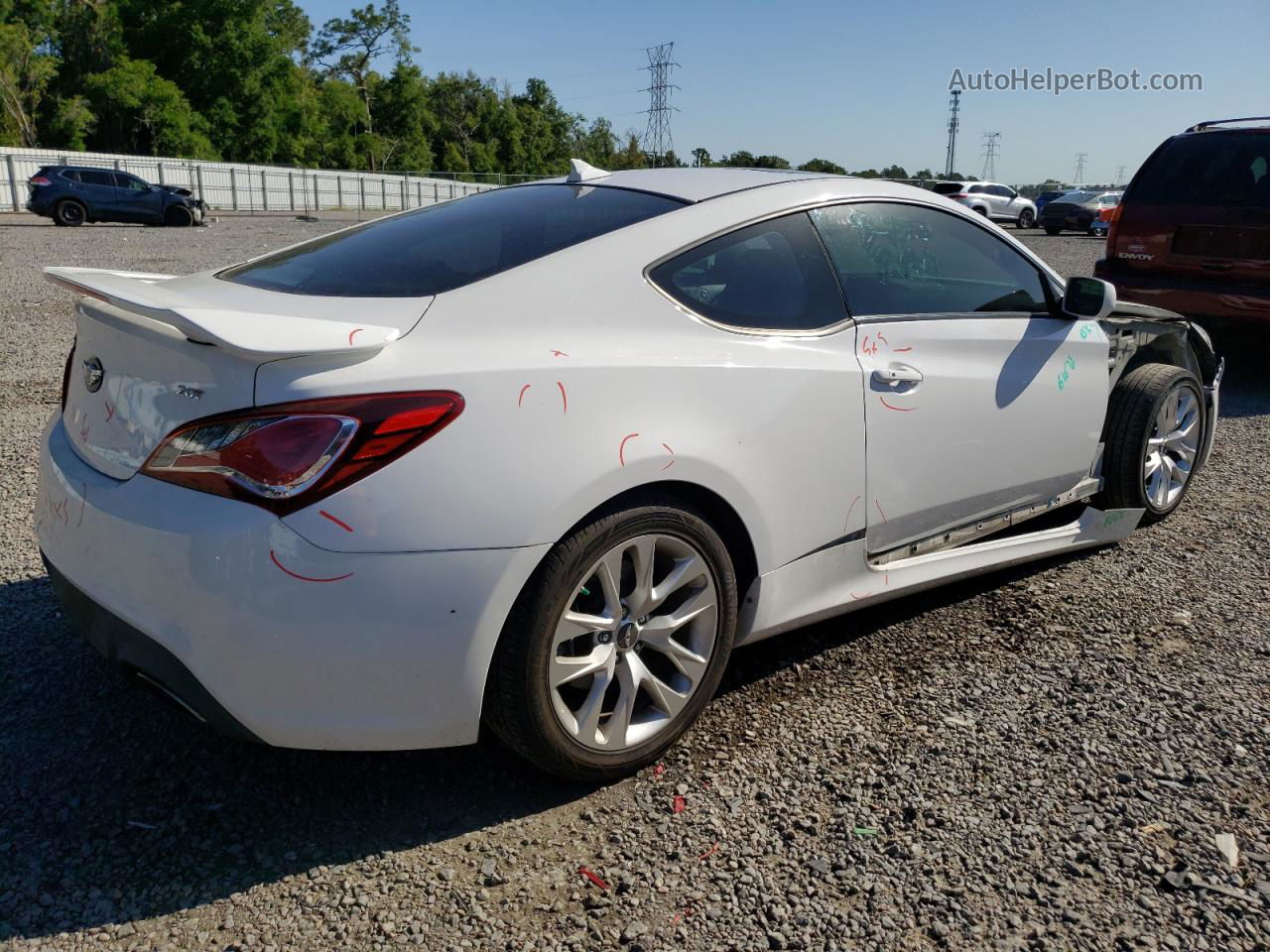 2013 Hyundai Genesis Coupe 2.0t White vin: KMHHT6KD9DU080213