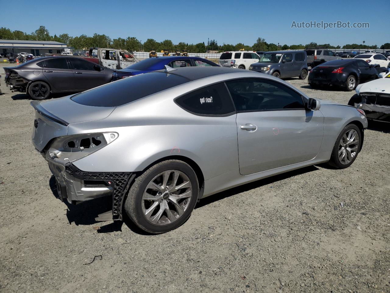 2013 Hyundai Genesis Coupe 2.0t Silver vin: KMHHT6KDXDU102252