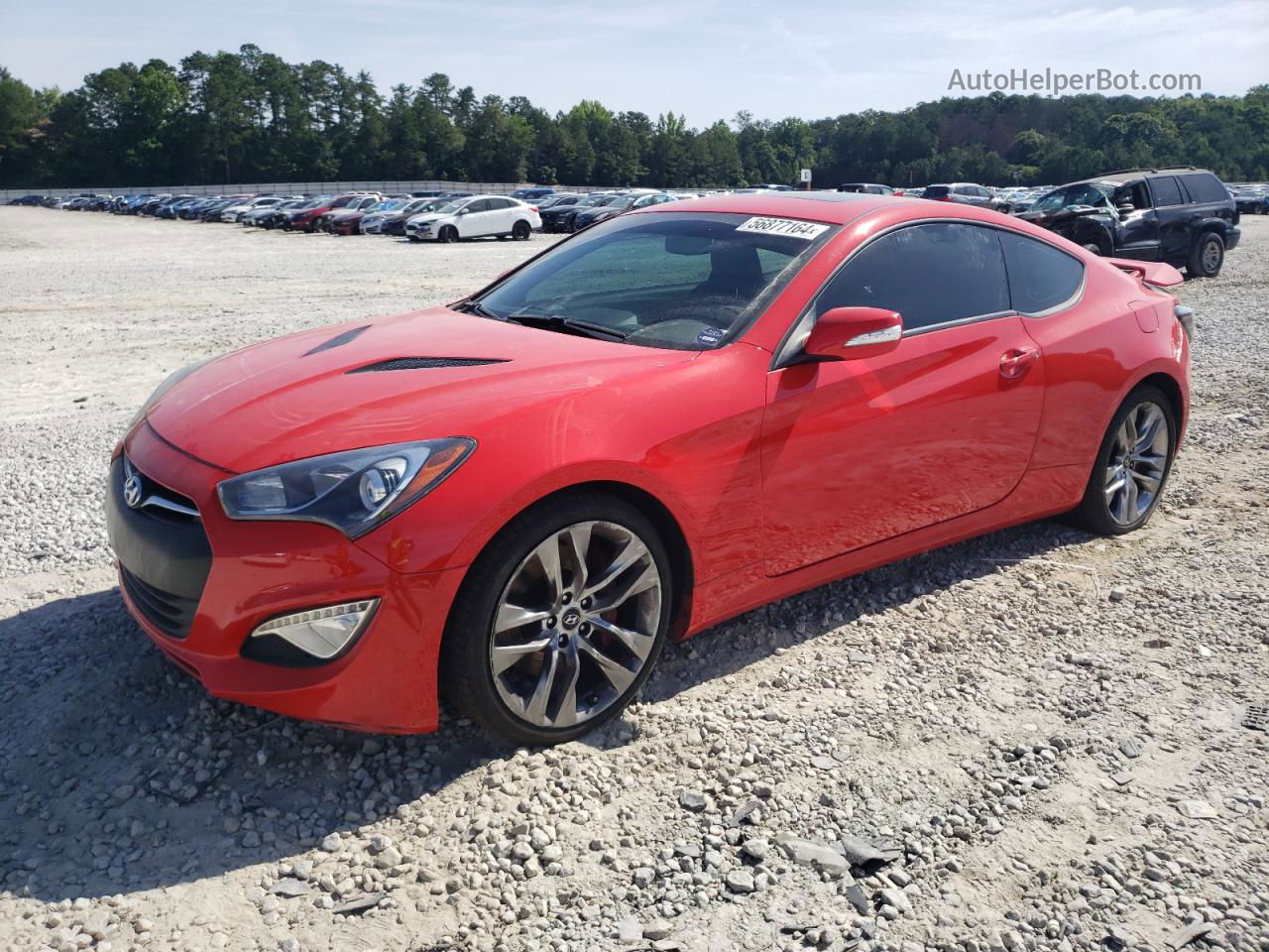 2013 Hyundai Genesis Coupe 3.8l Red vin: KMHHU6KJ1DU112686