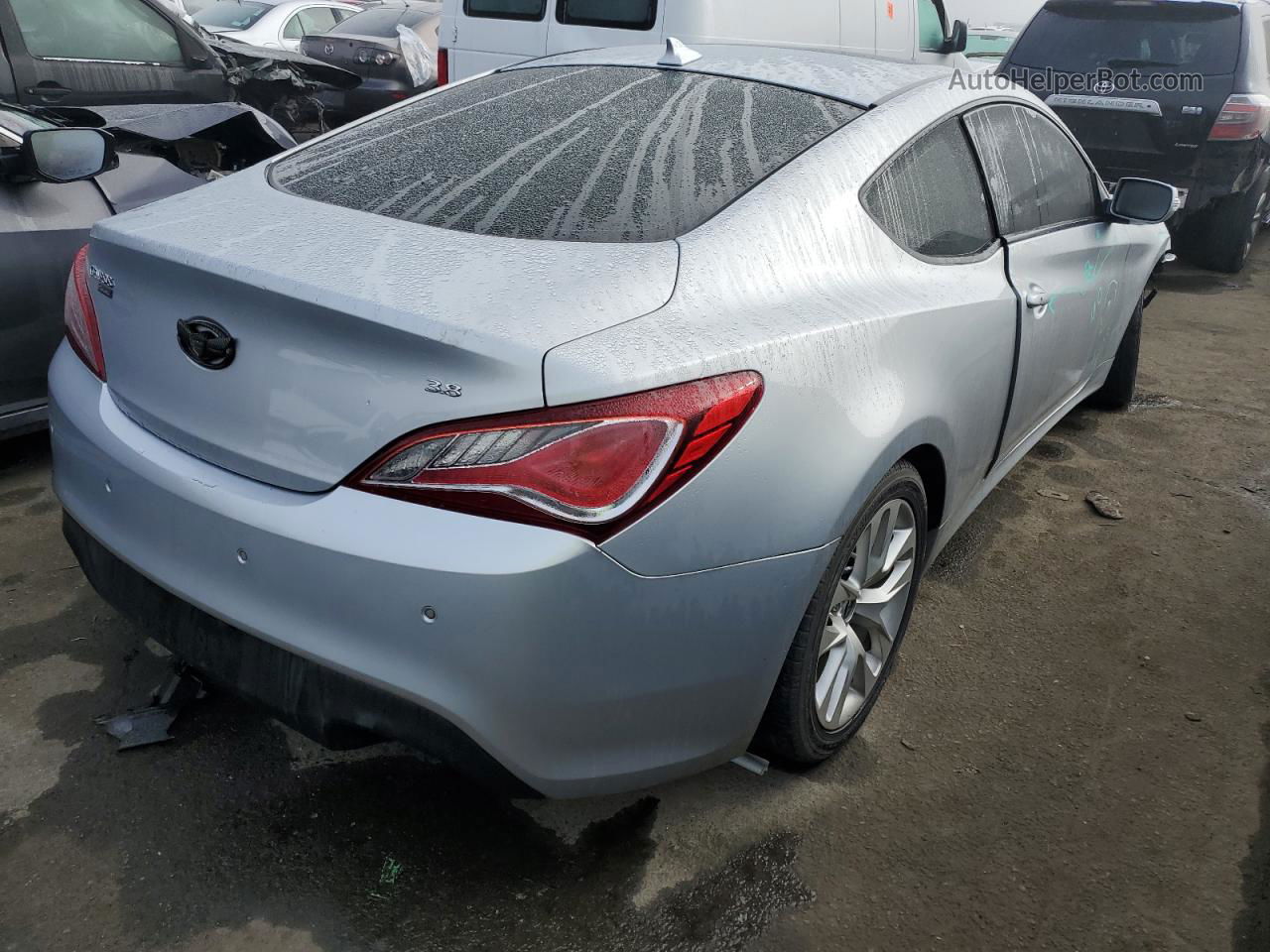 2013 Hyundai Genesis Coupe 3.8l Silver vin: KMHHU6KJ4DU080610