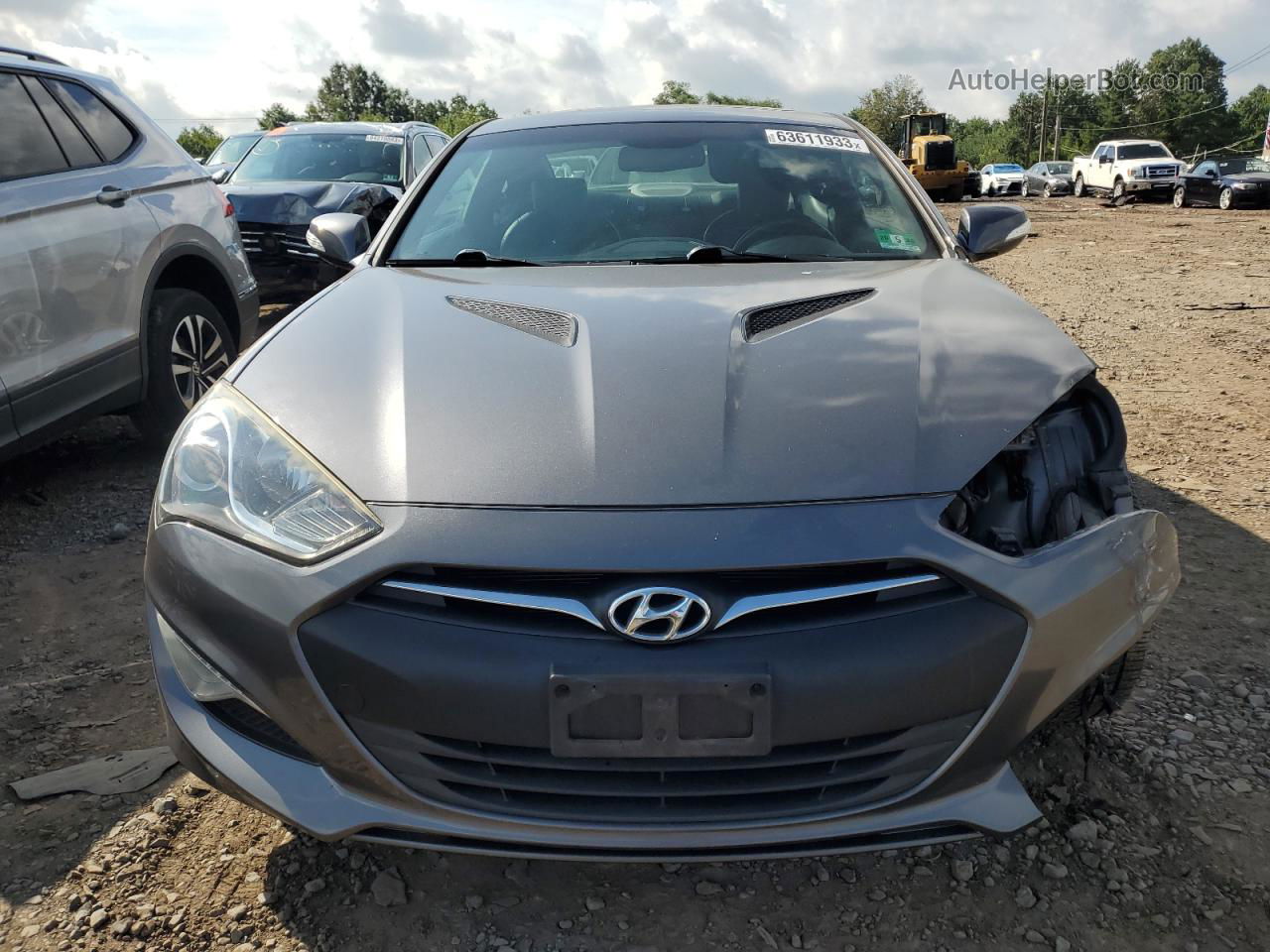 2013 Hyundai Genesis Coupe 3.8l Серый vin: KMHHU6KJ4DU108759