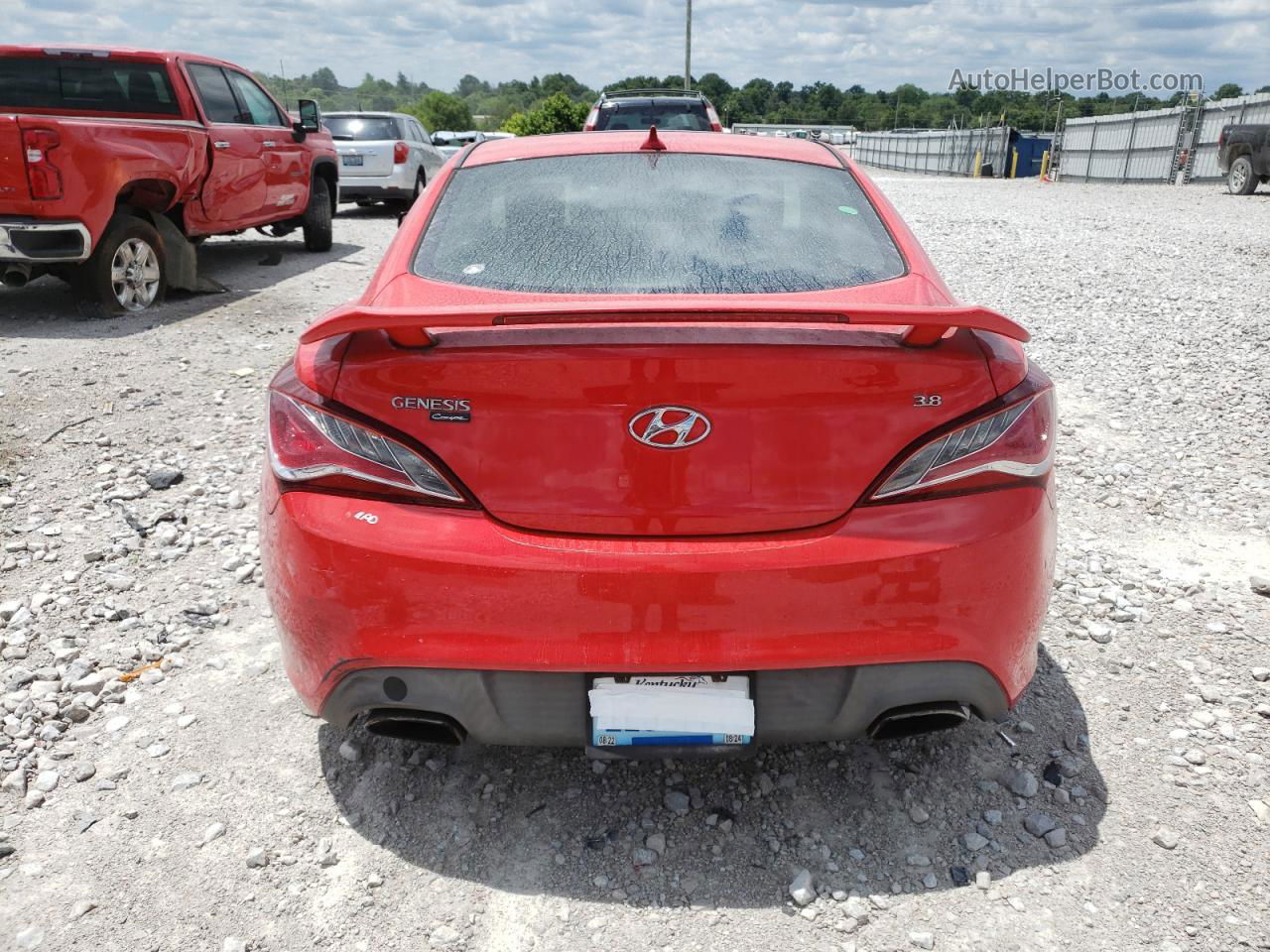 2013 Hyundai Genesis Coupe 3.8l Red vin: KMHHU6KJ5DU095519