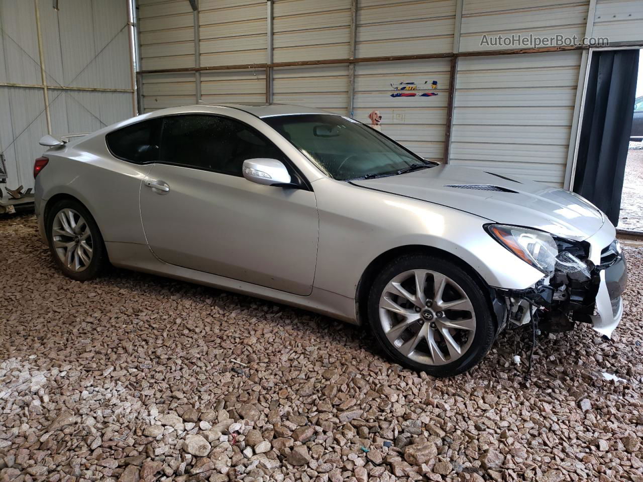 2013 Hyundai Genesis Coupe 3.8l Серебряный vin: KMHHU6KJ5DU103960