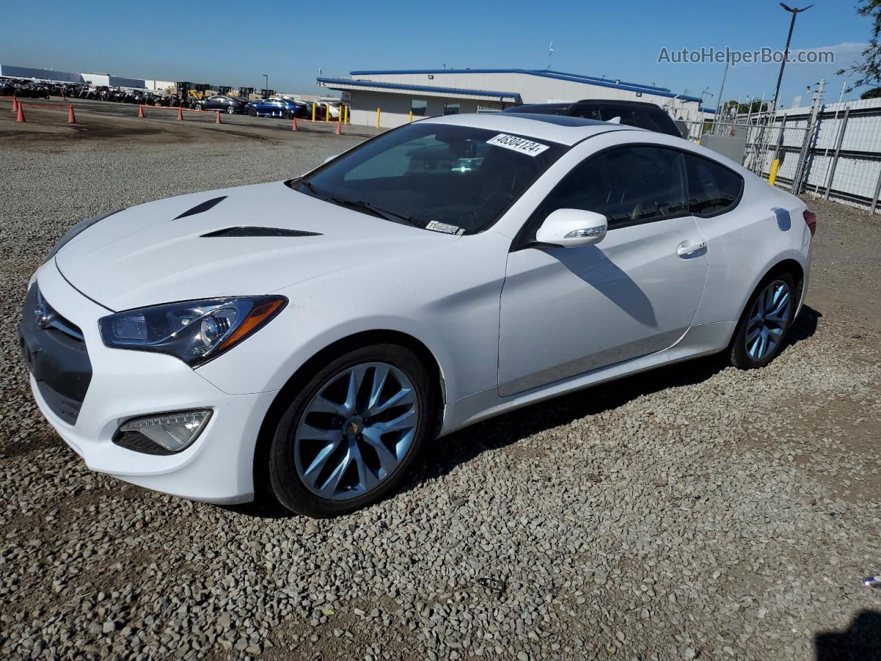 2013 Hyundai Genesis Coupe 3.8l White vin: KMHHU6KJ5DU113050