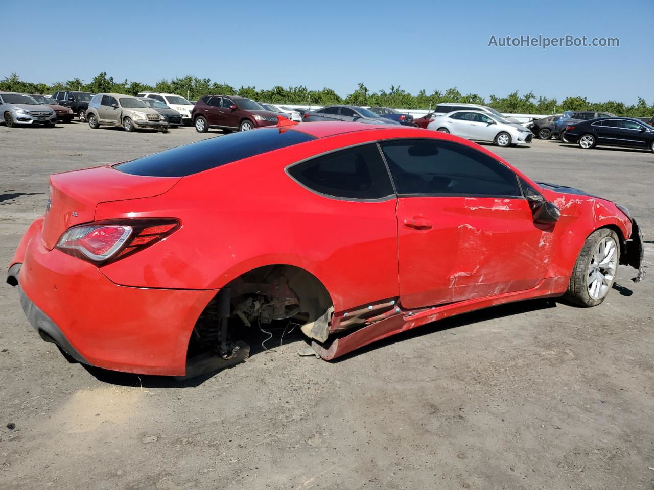 2013 Hyundai Genesis Coupe 3.8l Red vin: KMHHU6KJ6DU109380