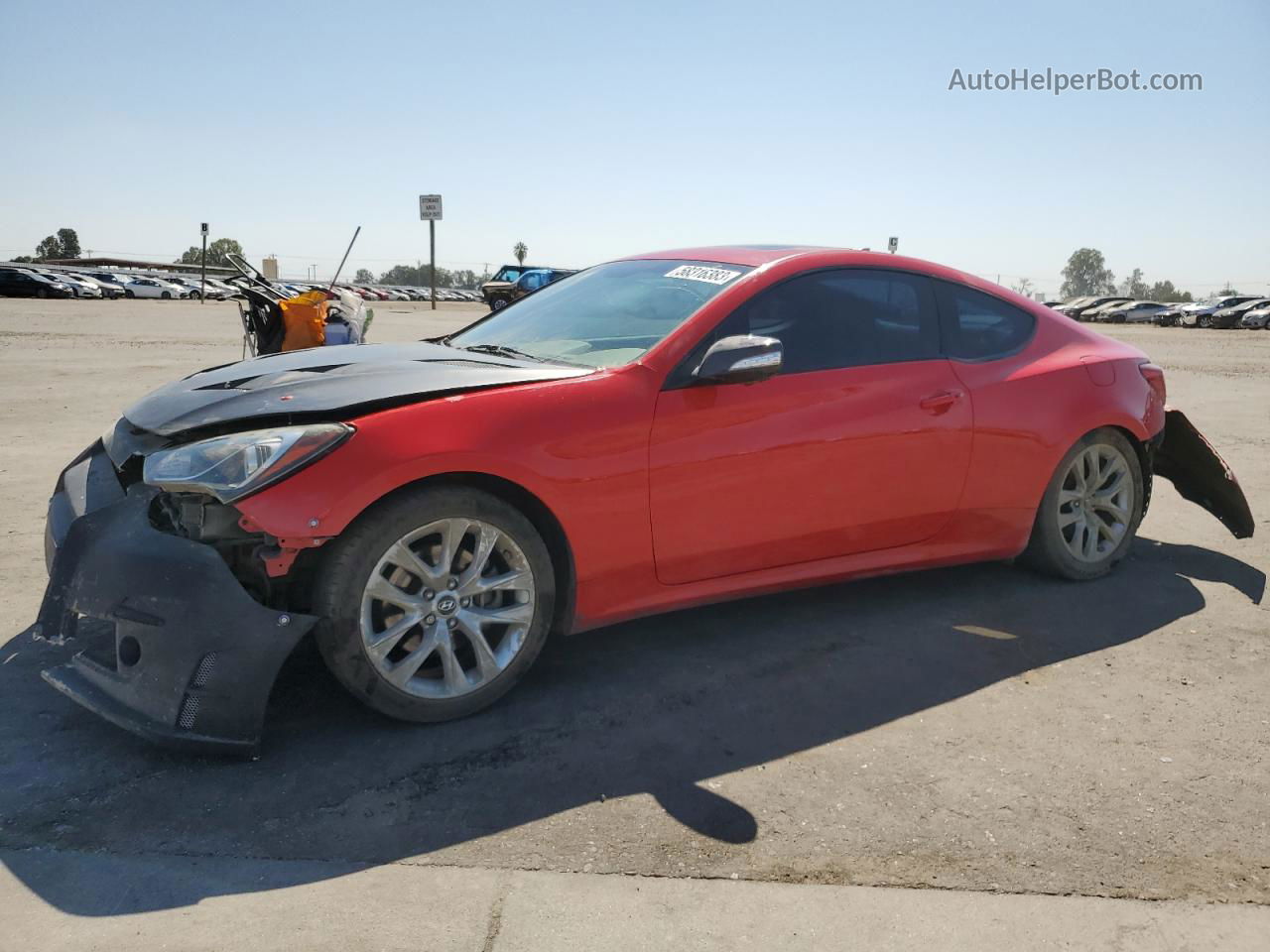 2013 Hyundai Genesis Coupe 3.8l Red vin: KMHHU6KJ6DU109380