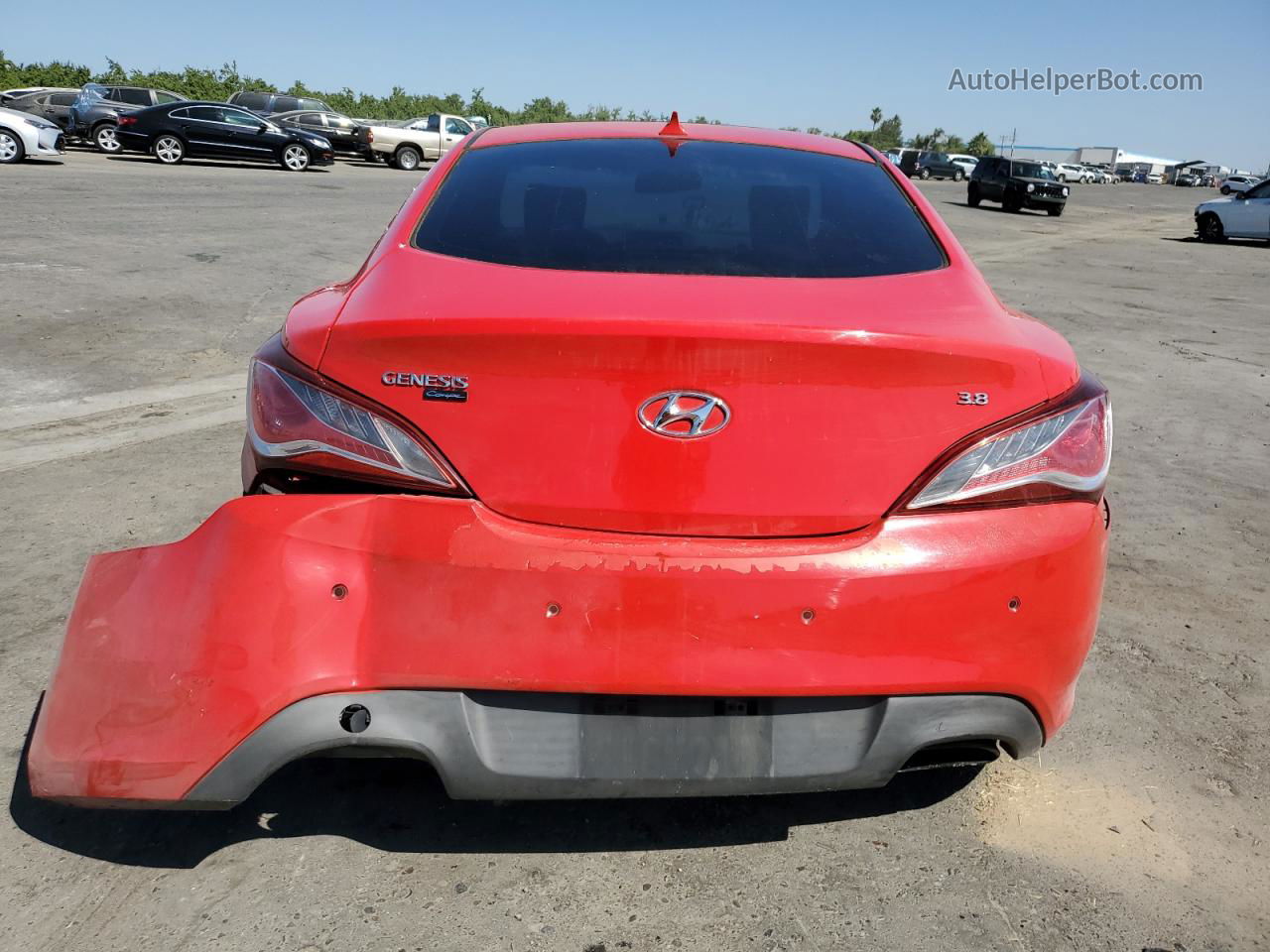 2013 Hyundai Genesis Coupe 3.8l Red vin: KMHHU6KJ6DU109380