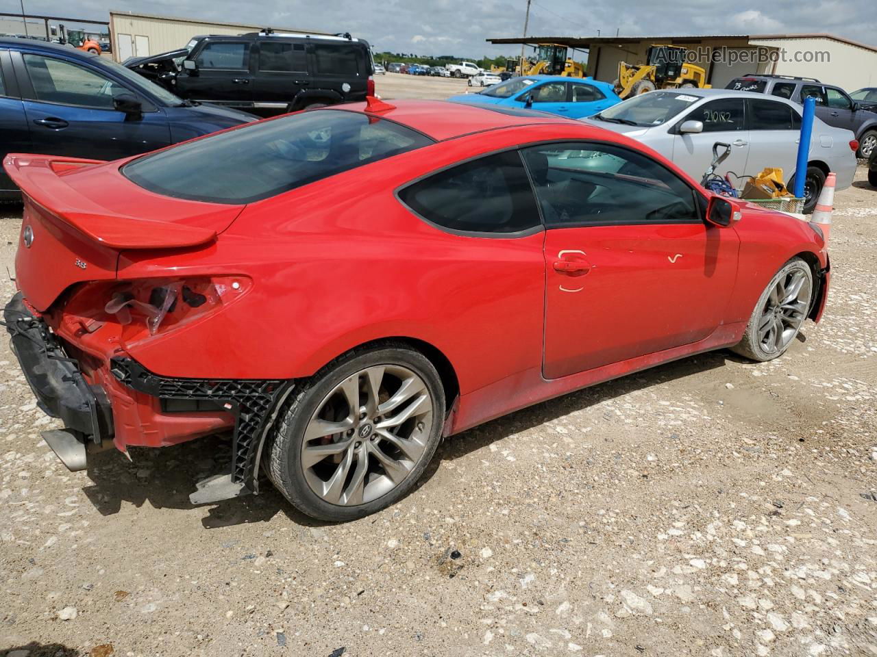 2013 Hyundai Genesis Coupe 3.8l Red vin: KMHHU6KJ7DU110781