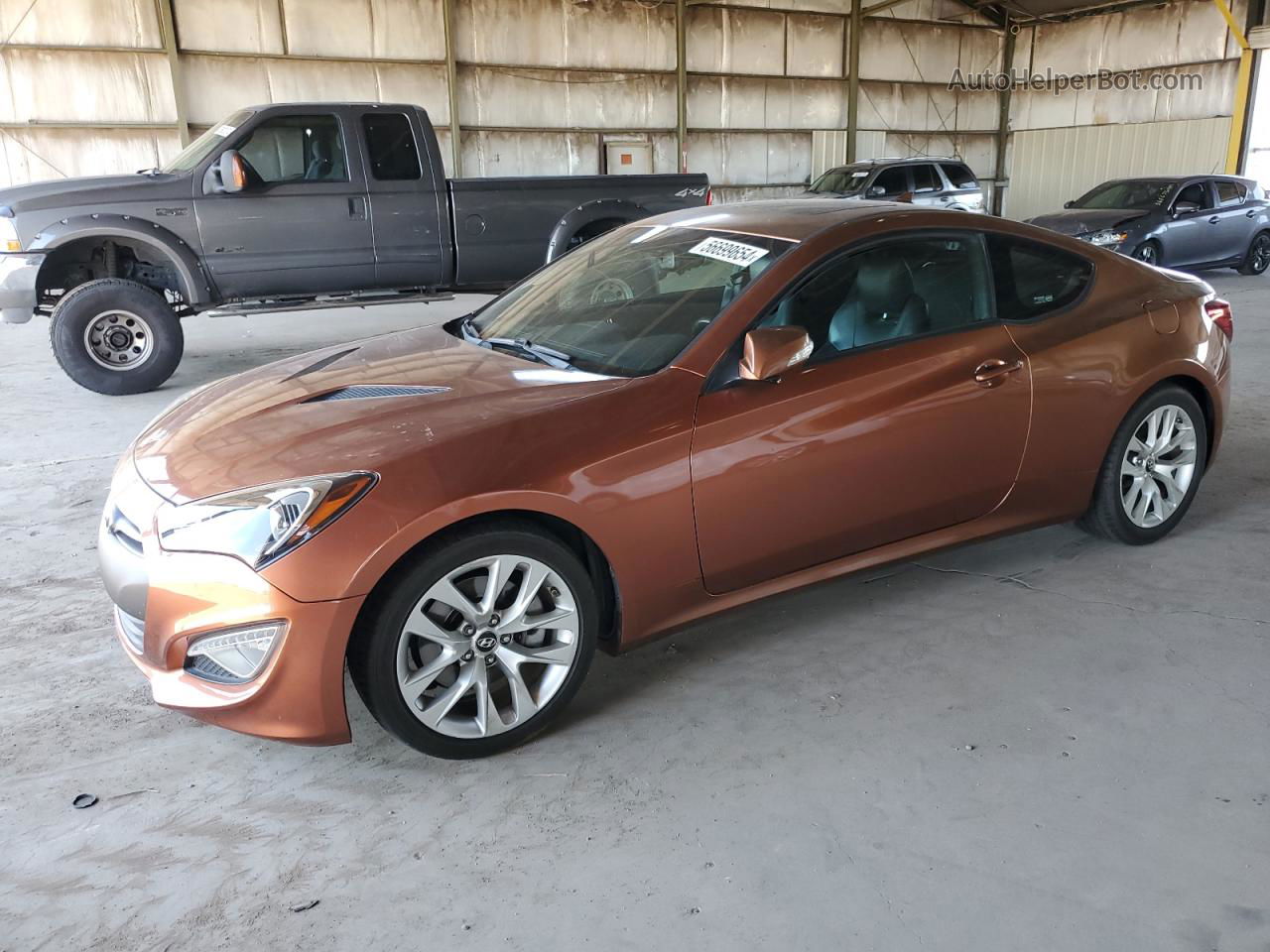 2013 Hyundai Genesis Coupe 3.8l Brown vin: KMHHU6KJ8DU082926