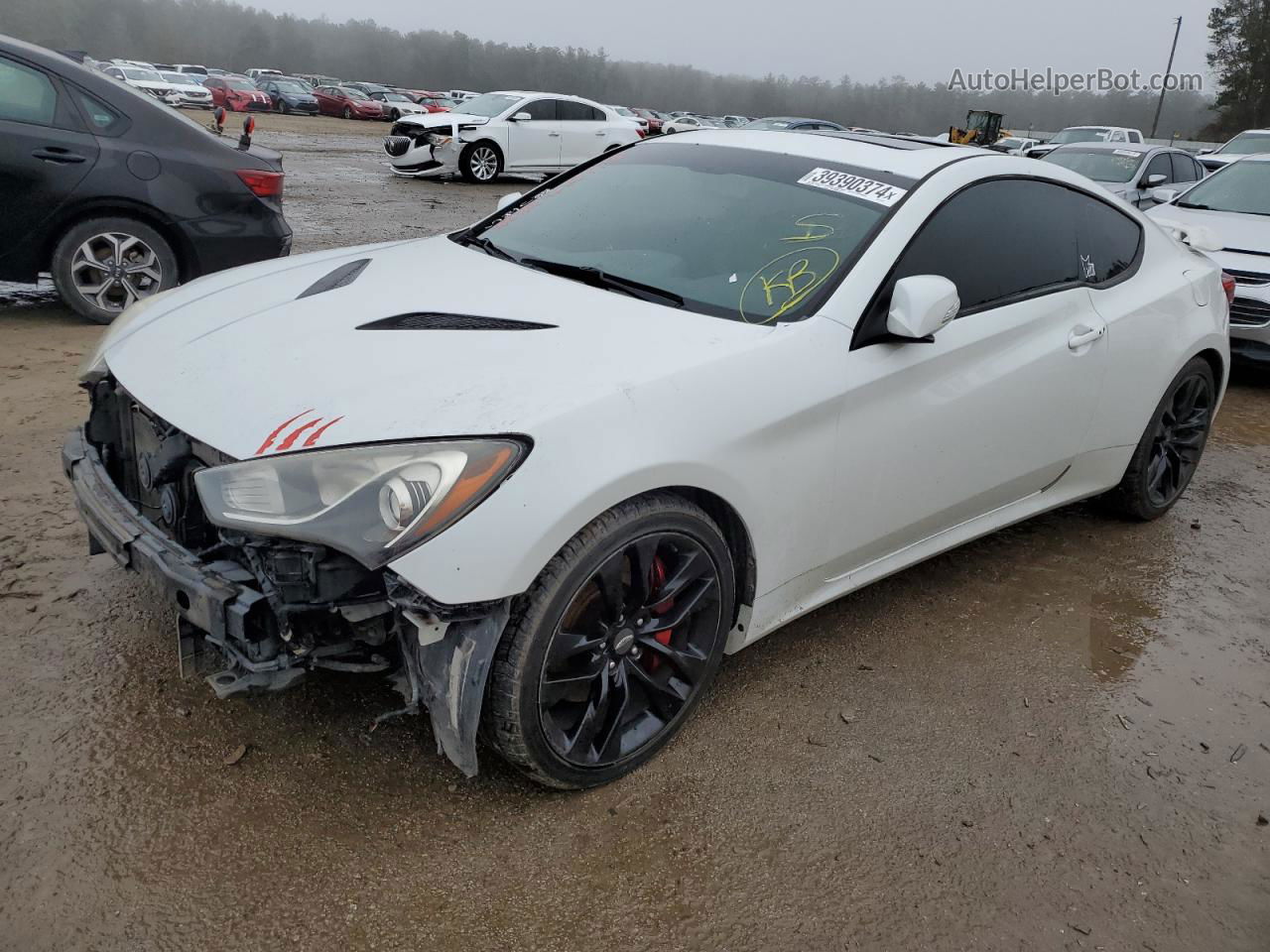 2013 Hyundai Genesis Coupe 3.8l White vin: KMHHU6KJ9DU091747