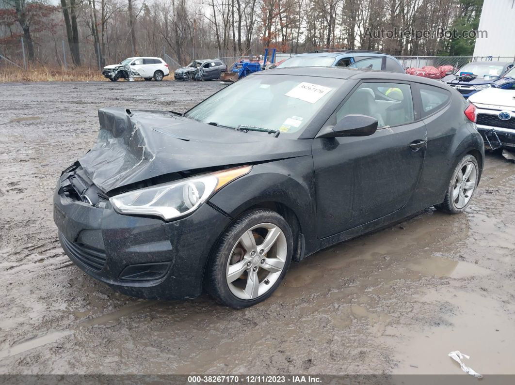 2013 Hyundai Veloster Base W/gray Black vin: KMHTC6AD0DU085103