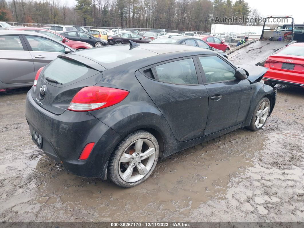 2013 Hyundai Veloster Base W/gray Black vin: KMHTC6AD0DU085103