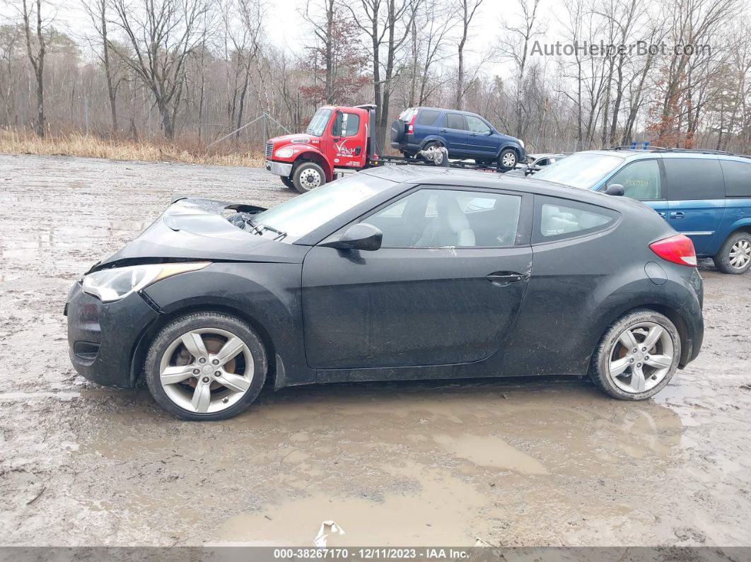 2013 Hyundai Veloster Base W/gray Black vin: KMHTC6AD0DU085103