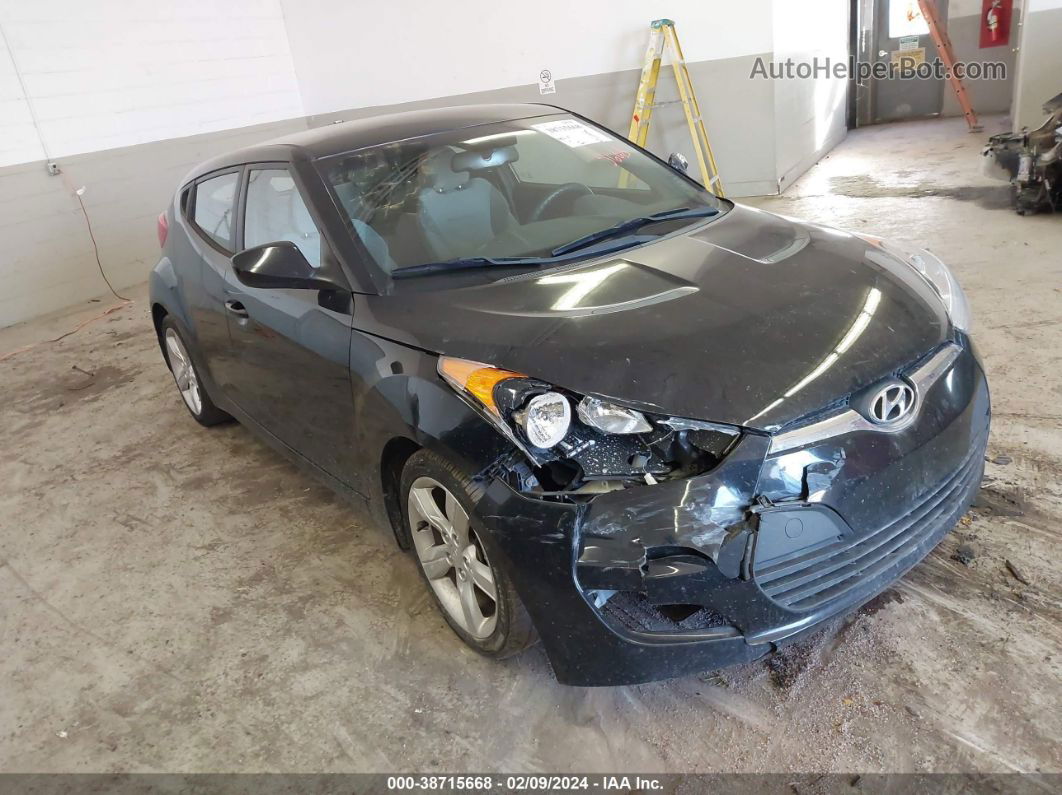 2013 Hyundai Veloster Base W/gray Black vin: KMHTC6AD0DU086221