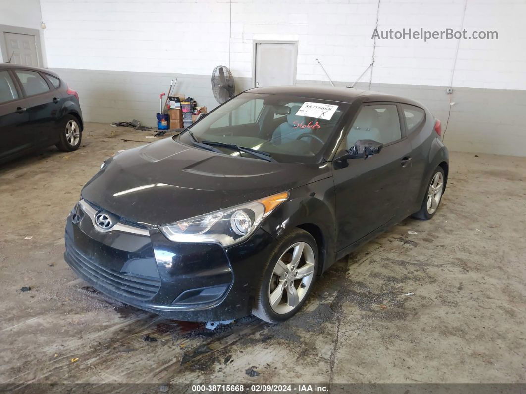 2013 Hyundai Veloster Base W/gray Black vin: KMHTC6AD0DU086221