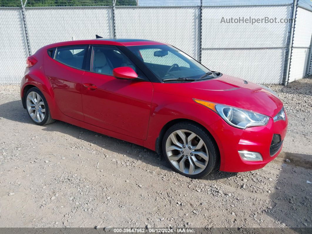 2013 Hyundai Veloster Base W/gray Red vin: KMHTC6AD0DU118455