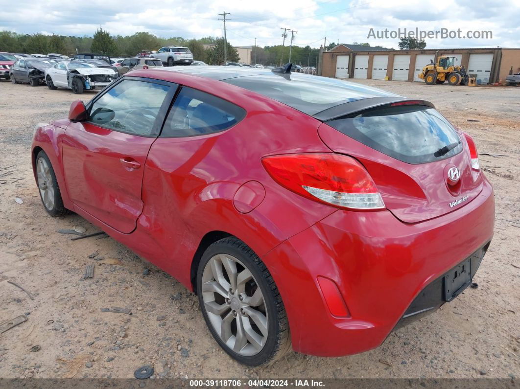 2013 Hyundai Veloster Base W/gray Red vin: KMHTC6AD0DU138494