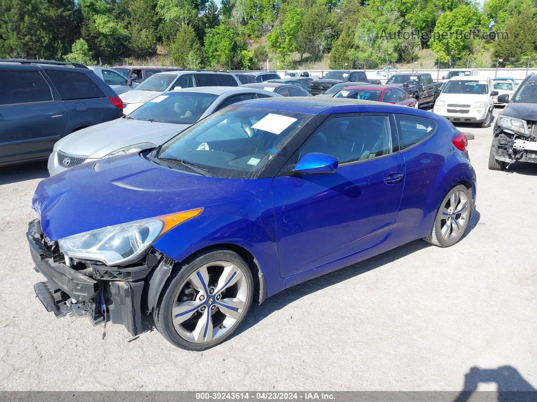 2013 Hyundai Veloster Base W/black Blue vin: KMHTC6AD0DU148118