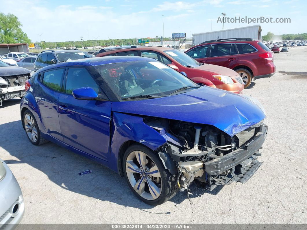 2013 Hyundai Veloster Base W/black Blue vin: KMHTC6AD0DU148118