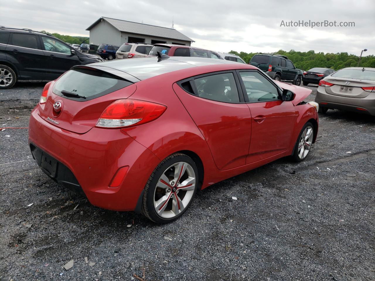 2013 Hyundai Veloster  Red vin: KMHTC6AD0DU150662