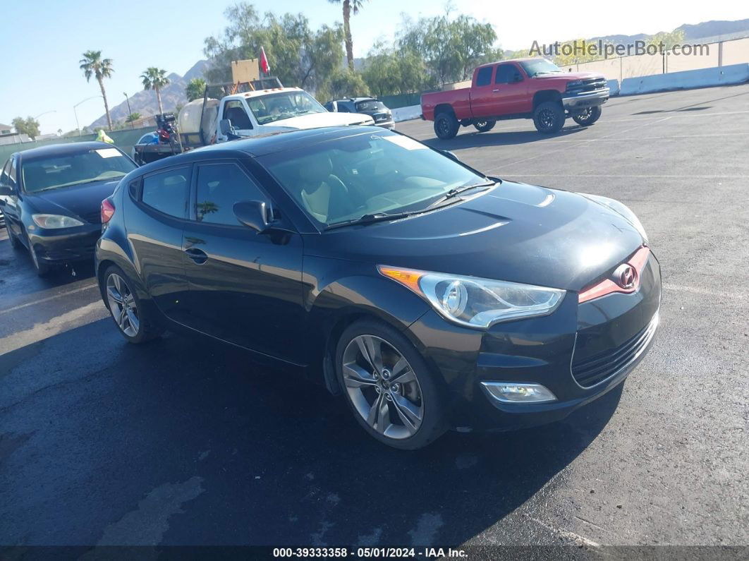 2013 Hyundai Veloster Base W/gray Black vin: KMHTC6AD1DU110056