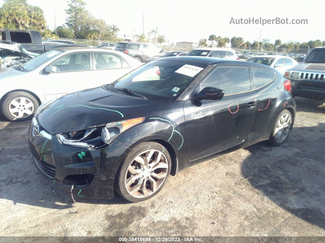 2013 Hyundai Veloster Base W/black Black vin: KMHTC6AD1DU121932