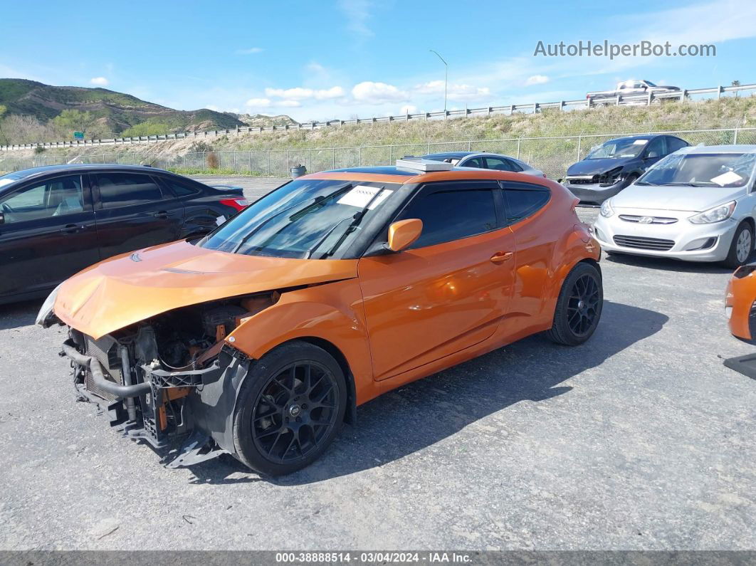 2013 Hyundai Veloster Base W/black Orange vin: KMHTC6AD1DU151108