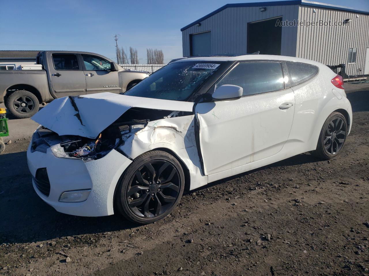 2013 Hyundai Veloster  White vin: KMHTC6AD1DU157491