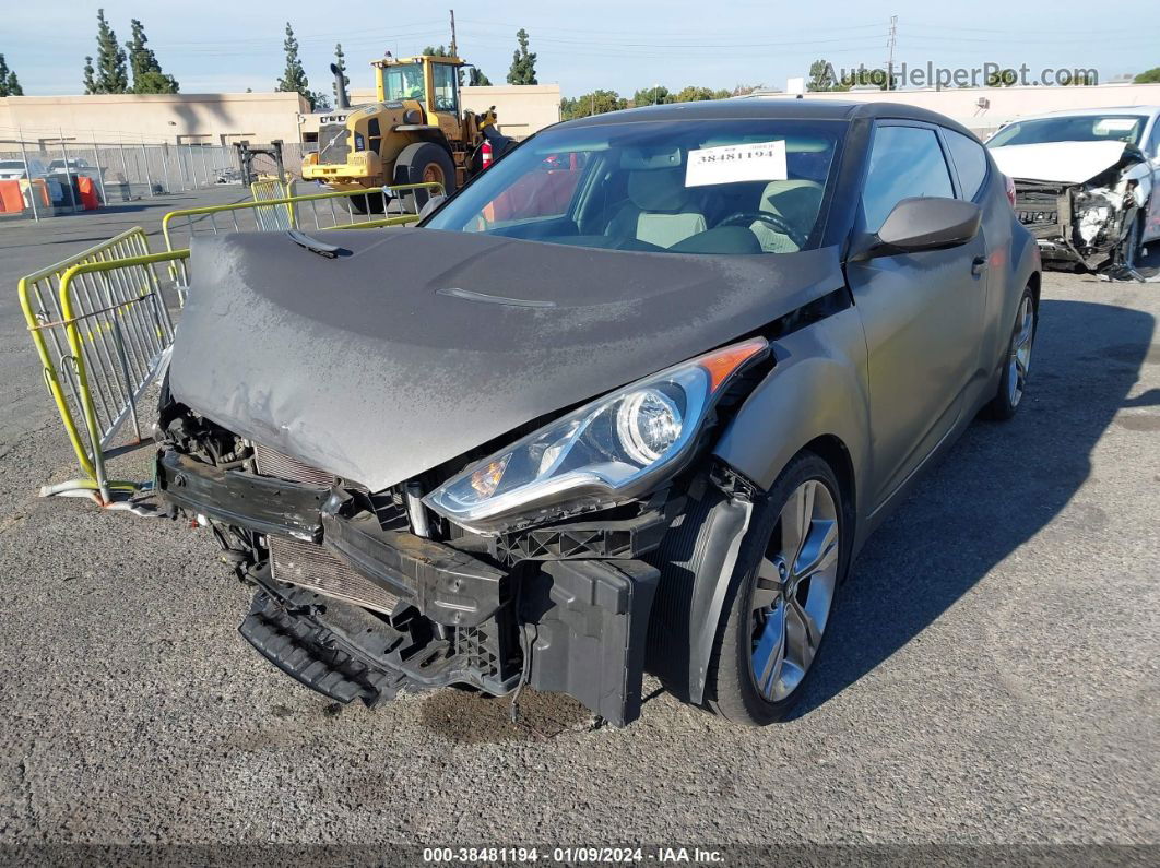 2013 Hyundai Veloster Base W/gray Gray vin: KMHTC6AD2DU088813