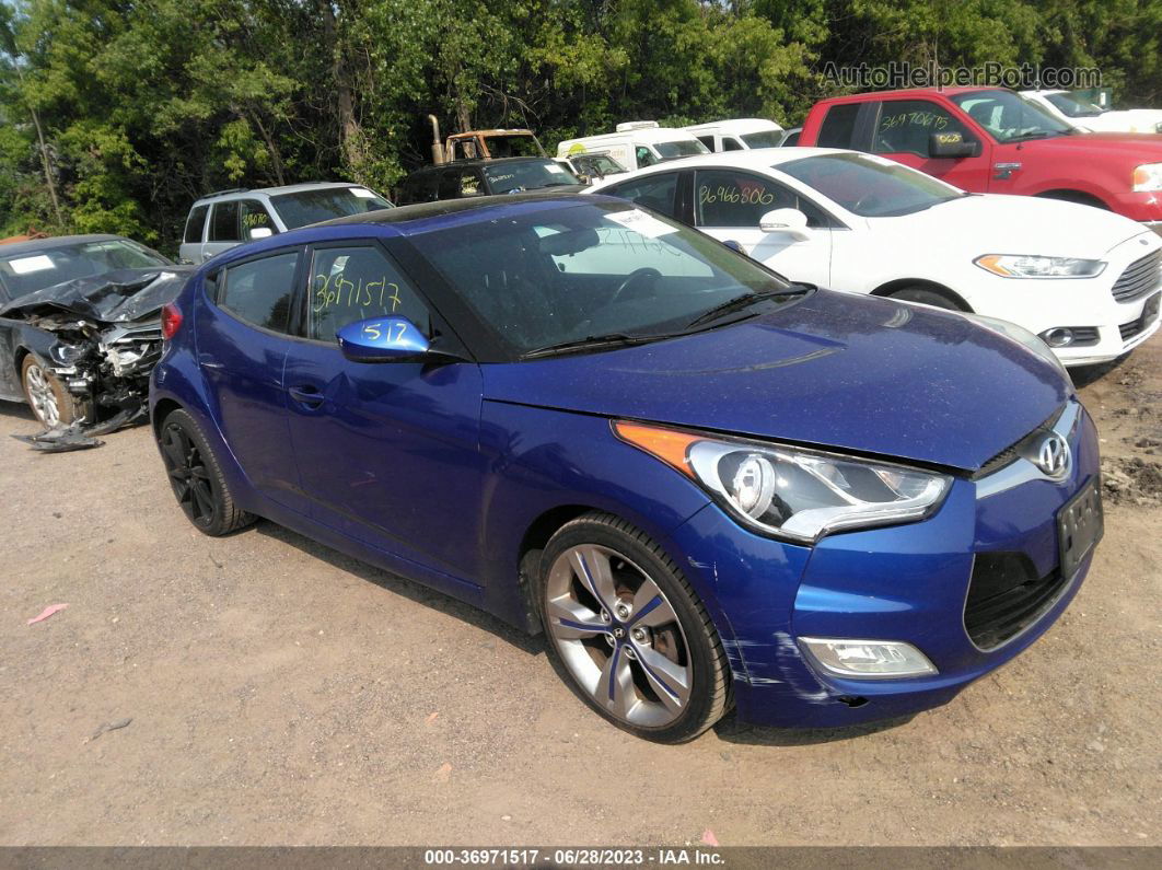 2013 Hyundai Veloster W/black Int/w Blue vin: KMHTC6AD2DU102449