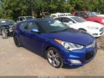 2013 Hyundai Veloster W/black Int/w Blue vin: KMHTC6AD2DU102449