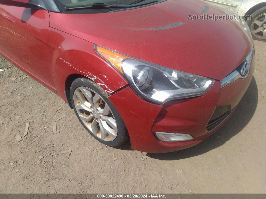 2013 Hyundai Veloster Base W/gray Red vin: KMHTC6AD2DU131255