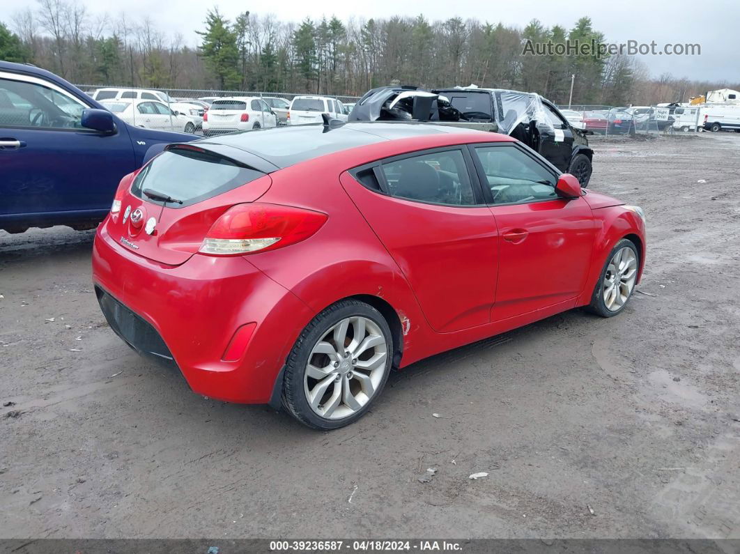 2013 Hyundai Veloster Base W/black Red vin: KMHTC6AD2DU150940