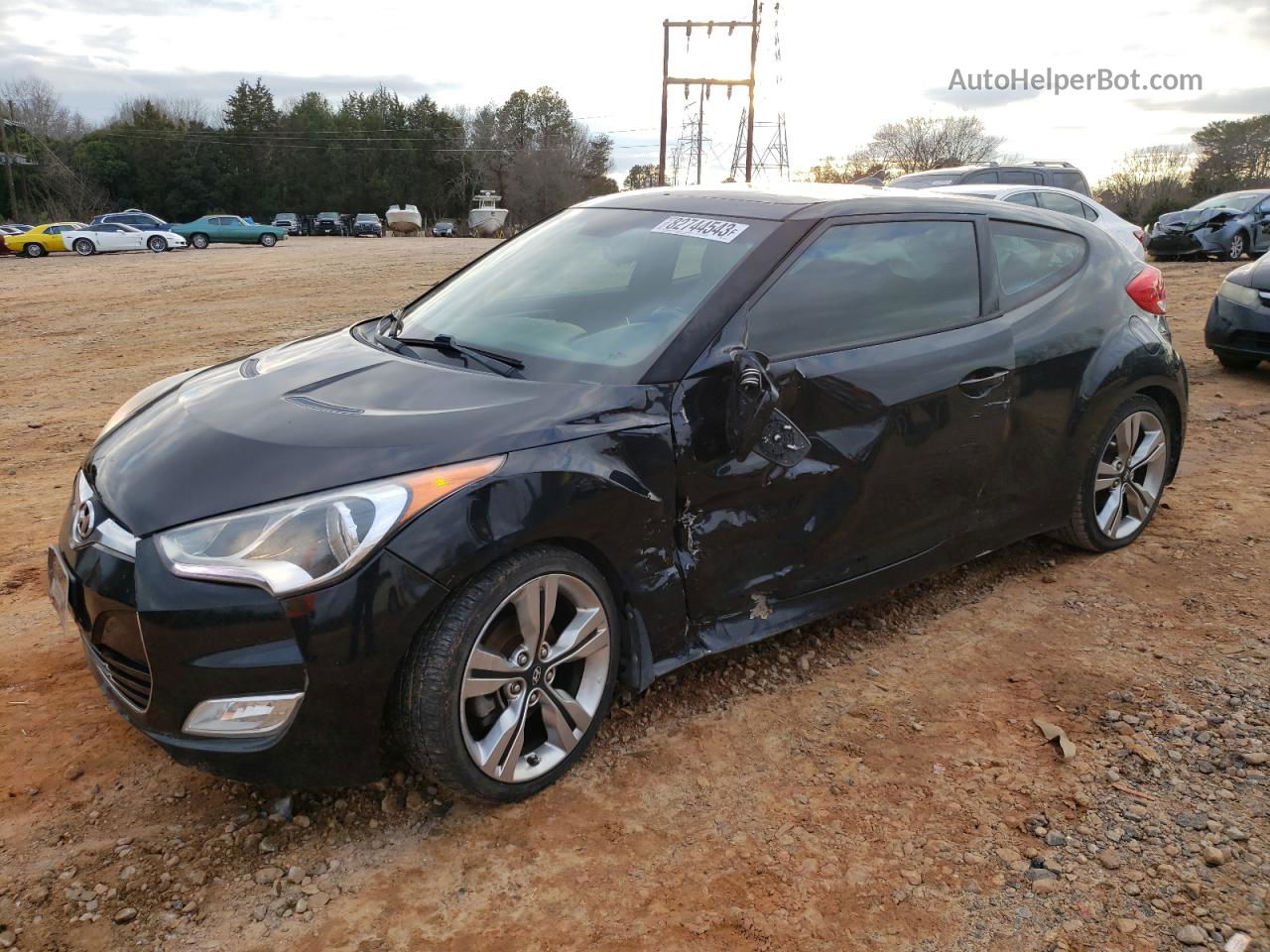 2013 Hyundai Veloster  Черный vin: KMHTC6AD2DU174977