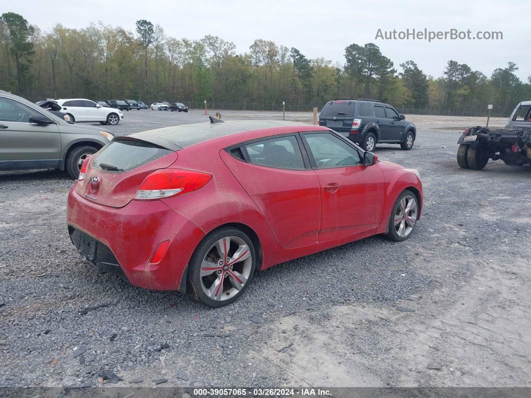 2013 Hyundai Veloster Base W/black Red vin: KMHTC6AD3DU085595