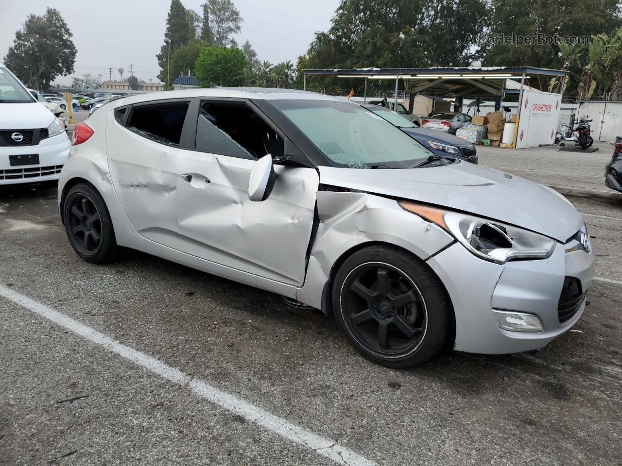 2013 Hyundai Veloster  Silver vin: KMHTC6AD3DU093874