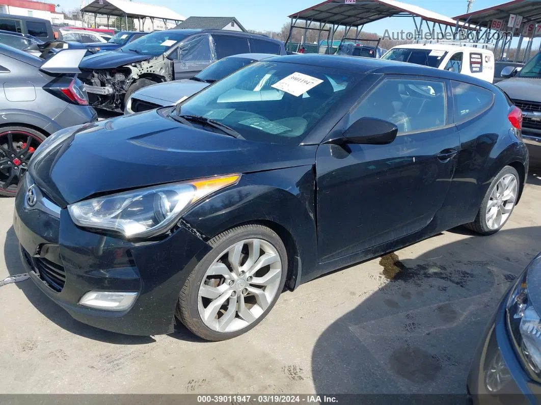 2013 Hyundai Veloster Base W/black Black vin: KMHTC6AD3DU134780